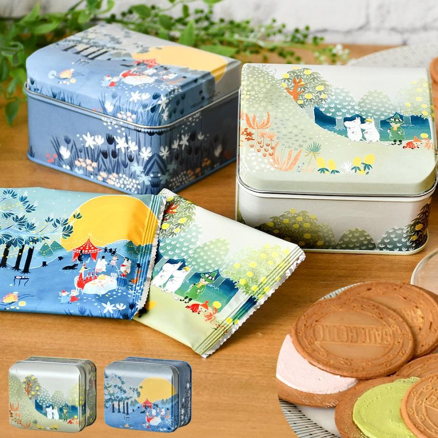 MOOMIN ムーミン クリームサンドゴーフレット 缶入り ゴーフレット フローレン リトルミィ スナフキン お菓子…