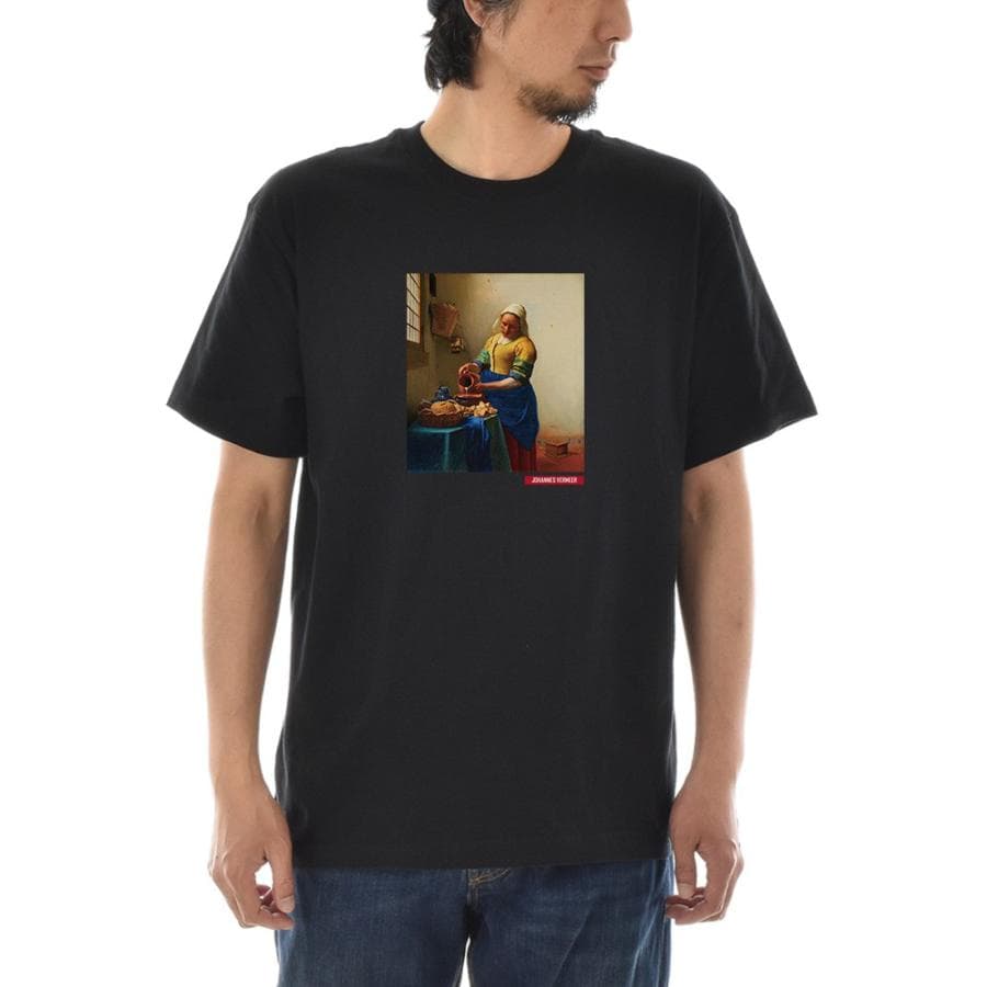 【半袖 アートTシャツ】ヨハネス・フェルメール Tシャツ 牛乳を注ぐ女 ライフ イズ アート 半袖 メンズ レディース…