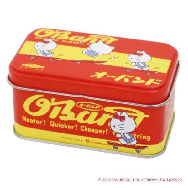 共和 サンリオ(SANRIO) オーバンド × ハローキティ缶 シリコーン製 輪ゴム GGSー040ーK2 1缶