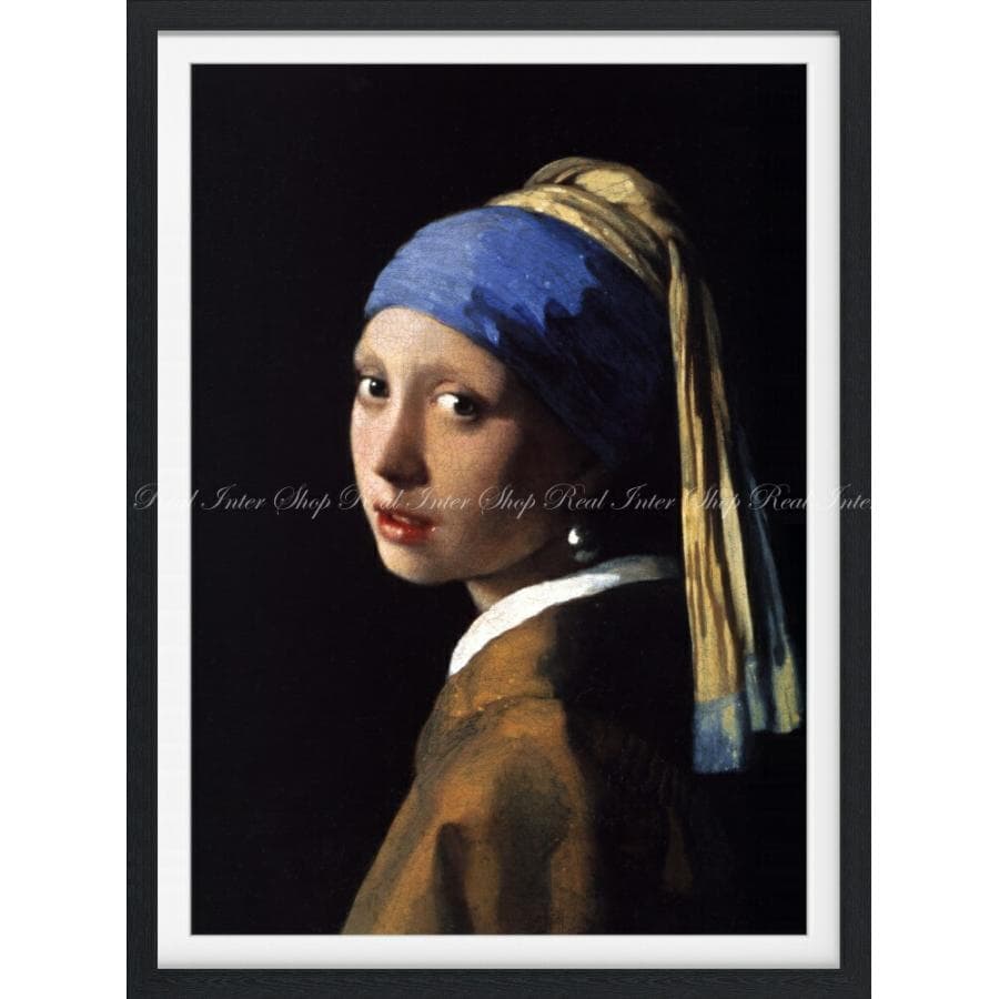 絵画風 壁紙ポスター (はがせるシール式) ヨハネス・フェルメール 真珠の耳飾りの少女 【額縁印刷】 キャラクロ…