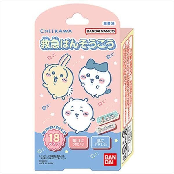 バンダイ 救急ばんそうこう チイカワ 1箱(18枚入)【ちいかわ・キャラクター絆創膏】