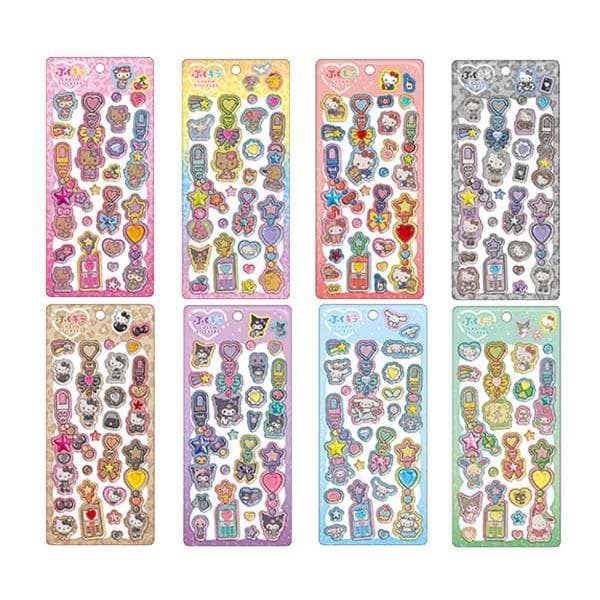 ぷくキラチャームステッカー サンリオ シール ハローキティ クロミ ポムポムプリン ウサハナ マイメロディ ポチャッコ…