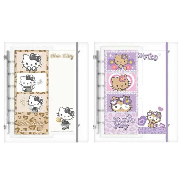 サンリオ ハローキティ シールバインダー シール台紙10枚入り Sanrio バインダー 6穴 ブラックリボン…