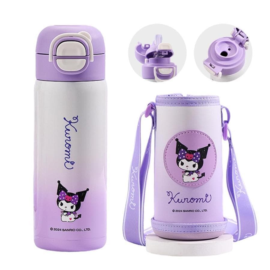520mlシナモン/クロミちゃん/猫柄 水筒 子供用 ステンレス保温水筒 保暖です直飲ストロー携帯用です男の子女の子学校…