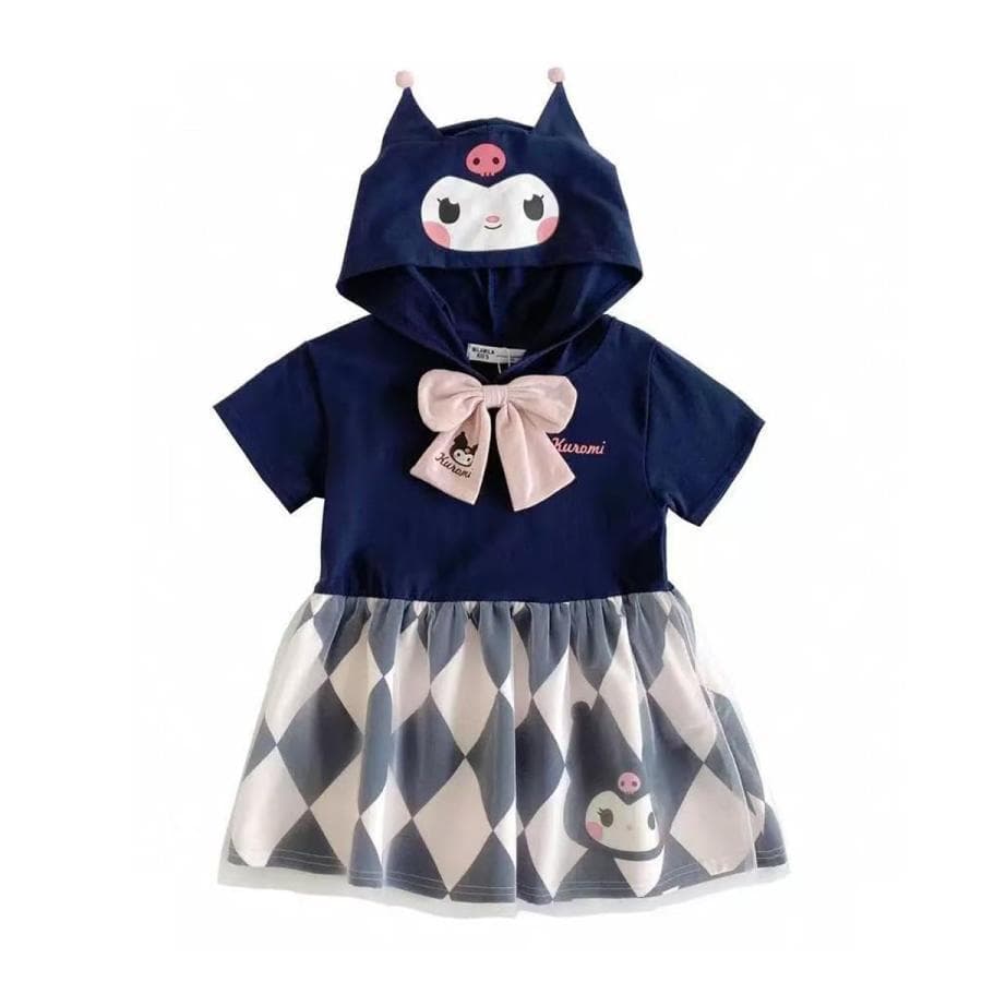 女の子 ワンピース 半袖 フード付き クロミちゃん マイメロディキッズ 子供服 夏 カジュアル 可愛い ガールズ…