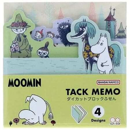 ムーミン ダイカットブロック付箋 仲間 4柄×各15枚 スナフキン Daily life かわいい 日本製…