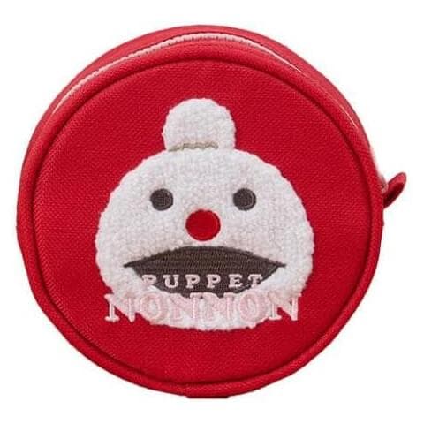 パペットスンスン まるポーチ ノンノン 丸形 マチ付 サガラ刺繍 メイク 小物入れ かわいい エンスカイ [01]…