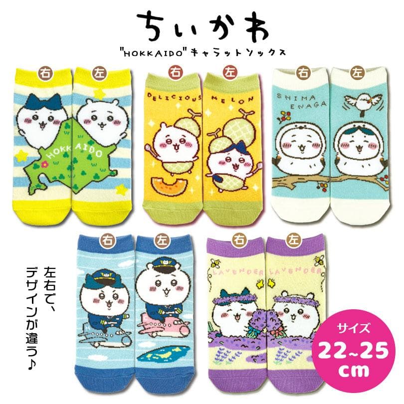 【北海道限定】 ちいかわ キャラットソックス 全5柄 22〜25cm 靴下 レディース 子供用 キッズ ご当地キャラ…