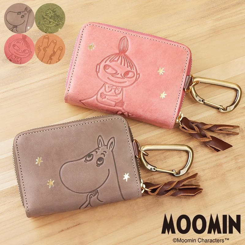 キーケース レディース ムーミン MOOMIN 本革 クリア窓 カラビナ スマートキーケース カードポケット…