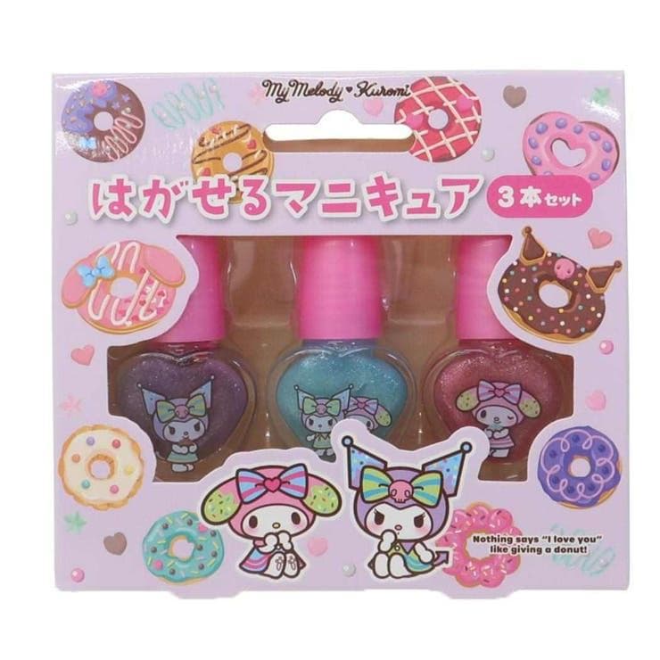 ピールオフネイルアート はがせるマニキュア3本セット マイメロディ&クロミ サンリオ レイス キッズコスメ…