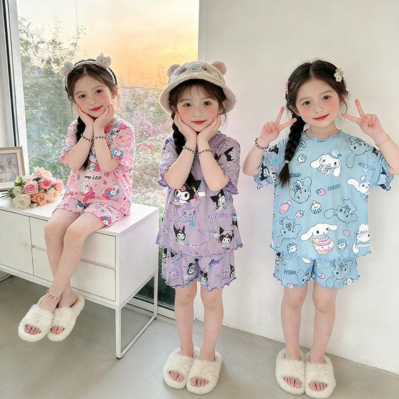 クロミ シナモン マイメロディ 子供服 ルームウェア 上下2点セット 半袖 ショートパンツ キッズ 女の子 パジャマ…