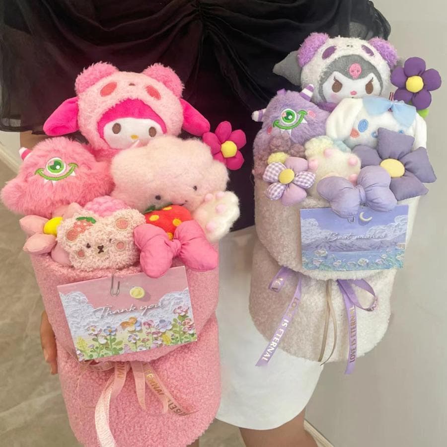 サンリオ風 クロミ マイメロディ シナモロール 花束 ぬいぐるみ 可愛い クリスマス 誕生日 ギフト プレゼント…