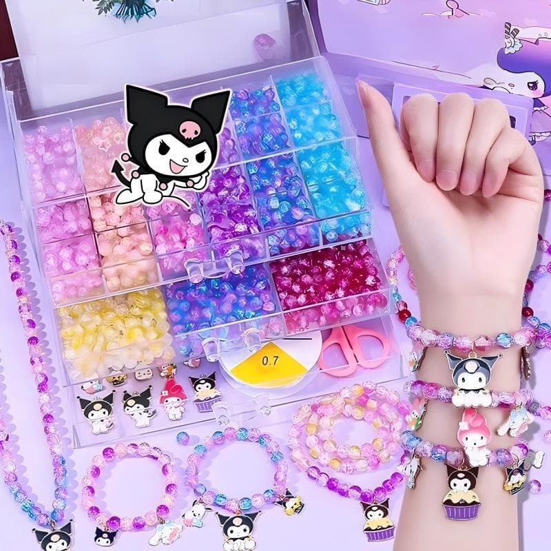 クロミ ビーズセット DIY手作りキット アクセサリー ブレスレット 女の子 キッズ おもちゃ ギフトボックス入り…