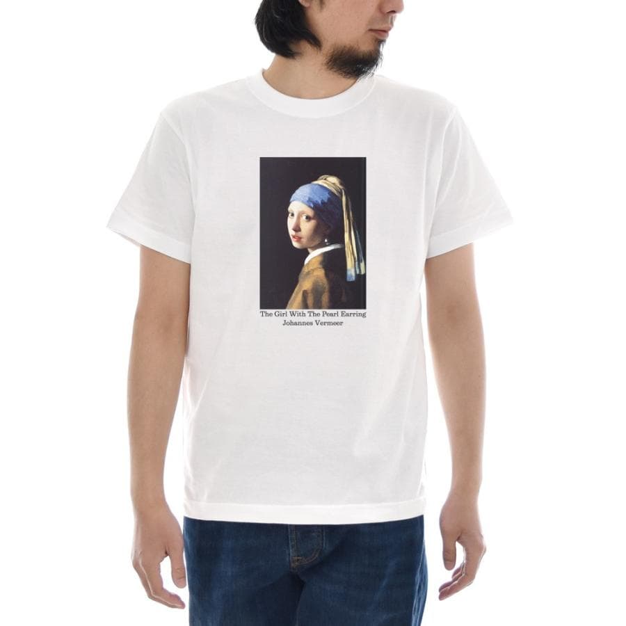 フェルメール Tシャツ 真珠の耳飾りの少女 ジャスト 半袖Tシャツ メンズ レディース 大きいサイズ ビックサイズ…