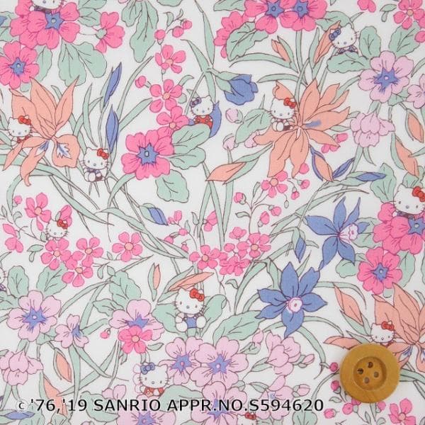 (サンドウ限定復刻色)ハローキティ×リバティ・ファブリックス タナローン『Floral Harvest…