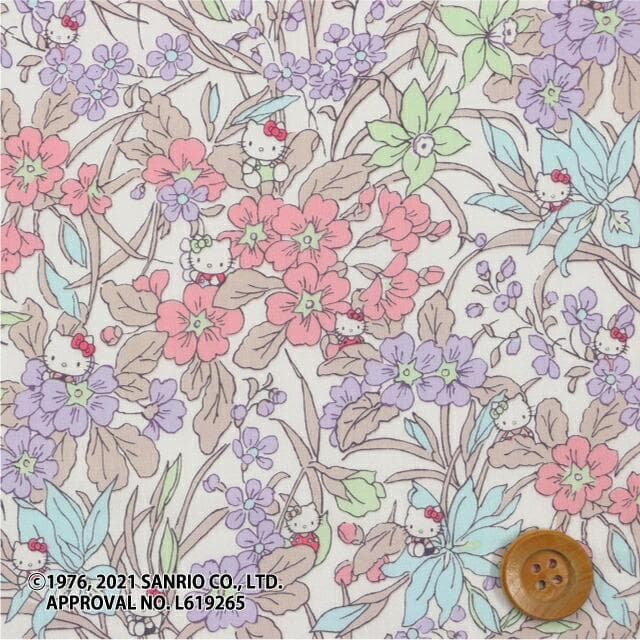 (サンドウオリジナルカラー)ハローキティ×リバティ・ファブリックス タナローン『Floral Harvest…