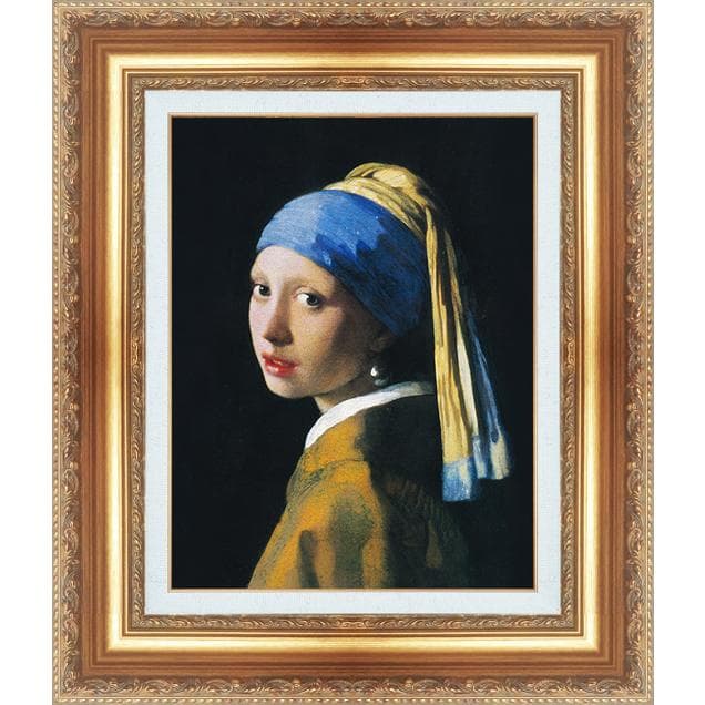 複製絵画 額装品 世界の名画 ヨハネス・フェルメール 「 真珠耳飾りの少女 」 サイズ 8号