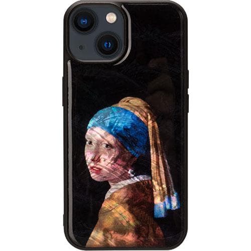 ikins アイキンス 天然貝ケース for iPhone 15 真珠の耳飾りの少女 I25463i15