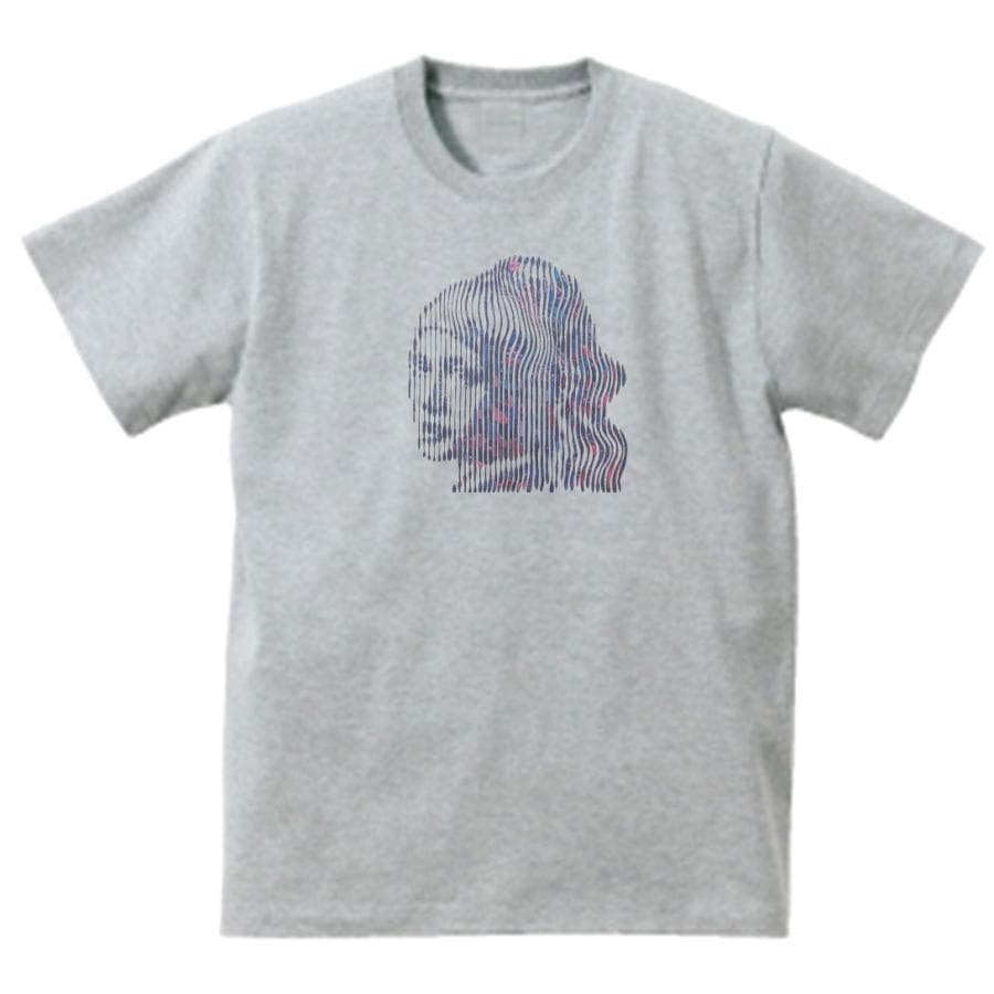 フェルメールの真珠の耳飾りの少女 デザイン・アート Tシャツ グレー