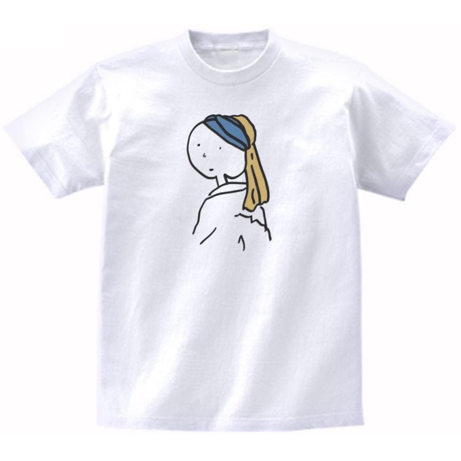 フェルメールの真珠の耳飾りの少女 デザイン・アート Tシャツ
