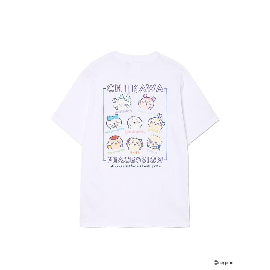 【ちいかわ】発泡プリント ピースサイン Tシャツ メンズ レディース ユニセックス