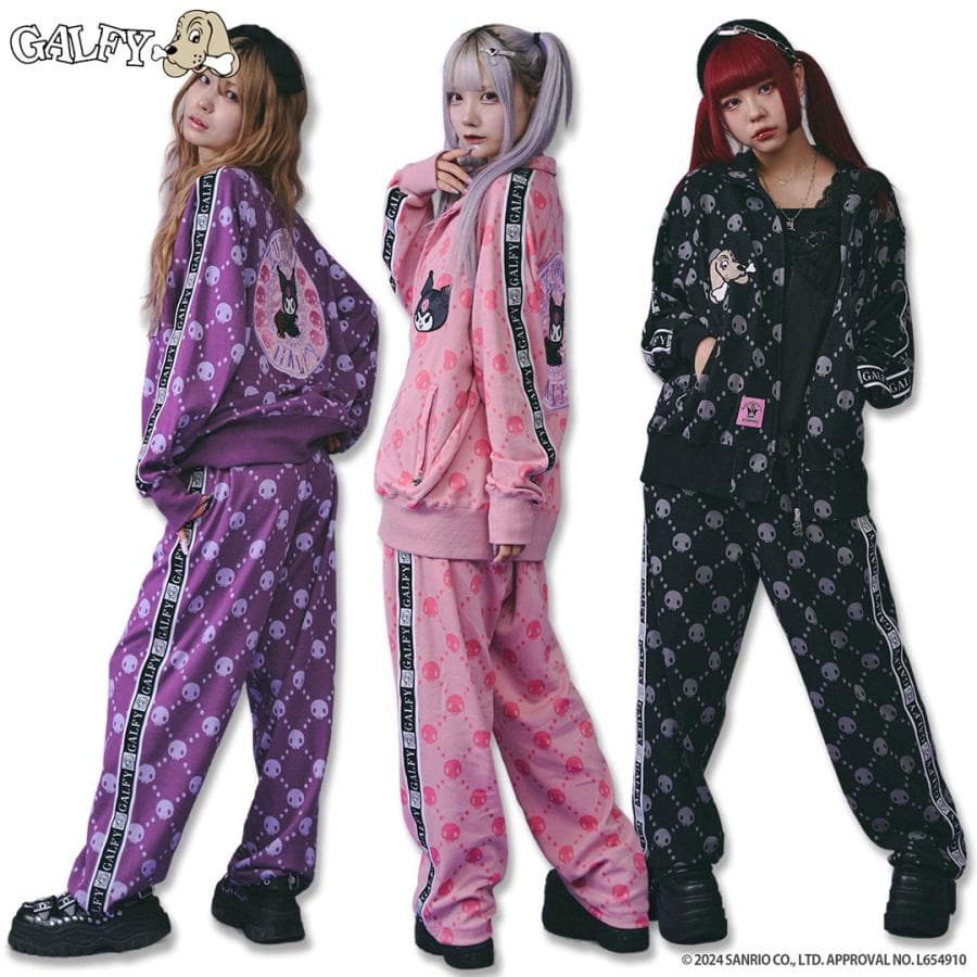 クロミ × ガルフィー コラボ ドクロだらけ セットアップ KUROMI GALFY サンリオ SANRIO…