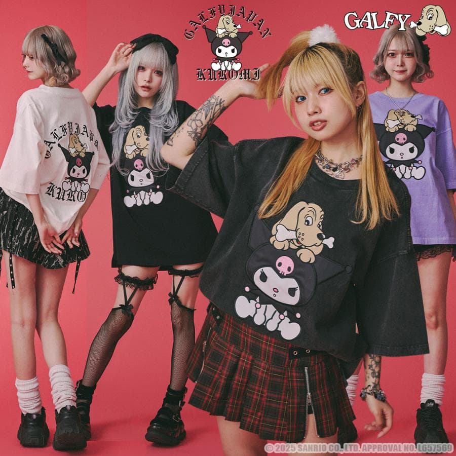 クロミ × ガルフィー コラボ クロミちゃんとGALFYの半袖Tee 152053 L XL サイズ WHITE…