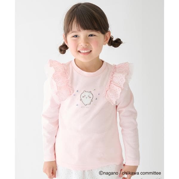 tシャツ 「アニメちいかわ」肩フリル長袖Tシャツ キッズ 子供服 女の子