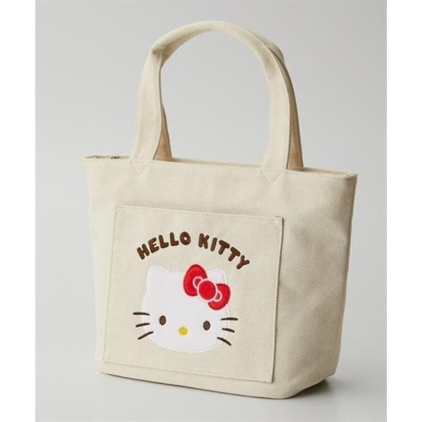 トートバッグ Hello Kitty(ハローキティ)11ポケットシンプルキャンバスランチトートバッグ レディース