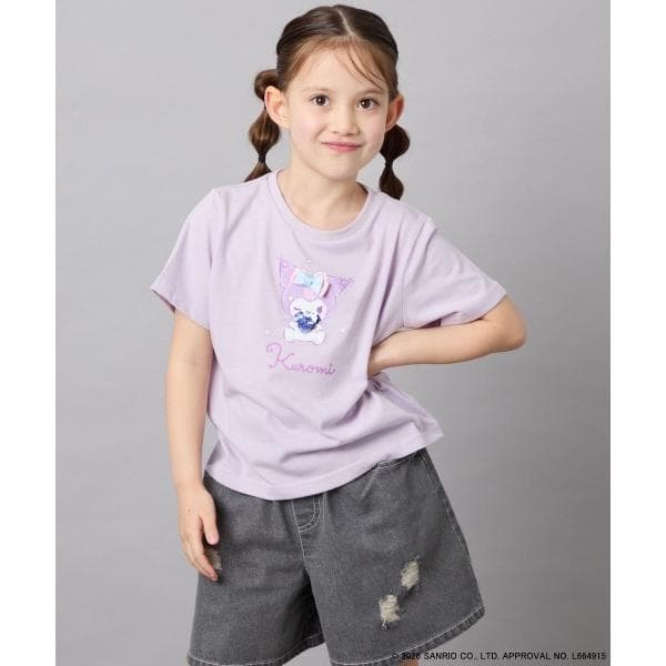tシャツ 「110-140」「数量限定」「シナモロール&クロミ」スパンコールTシャツ キッズ 子供服