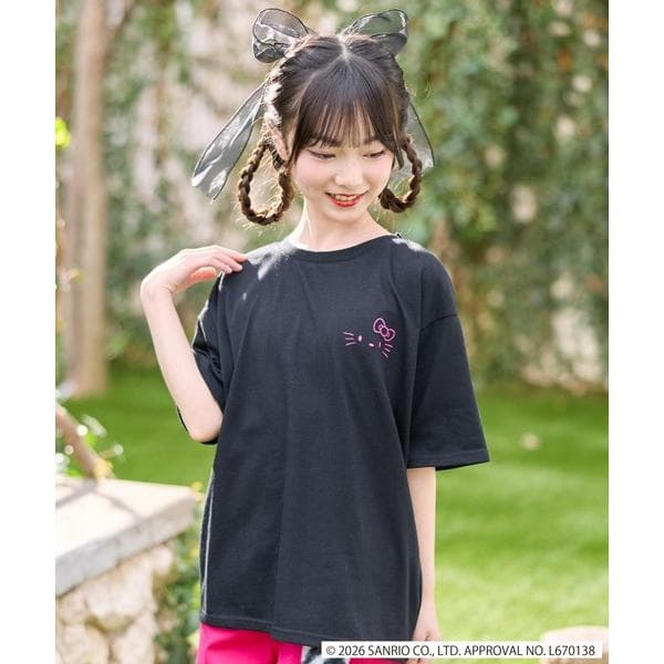 tシャツ 「サンリオキャラクターズコラボ」 ハローキティ相良刺繍半袖Tシャツ/カットソー キッズ 子供服 女の子