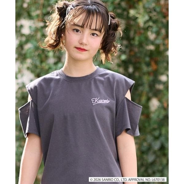tシャツ 「サンリオキャラクターズコラボ」 クロミオープンショルダー半袖Tシャツ/カットソー キッズ 子供服 女の子