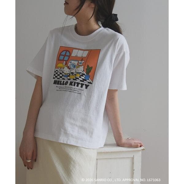 tシャツ 半袖 Hello Kitty × SHIPS any: ハローキティ プリント TEE レディース