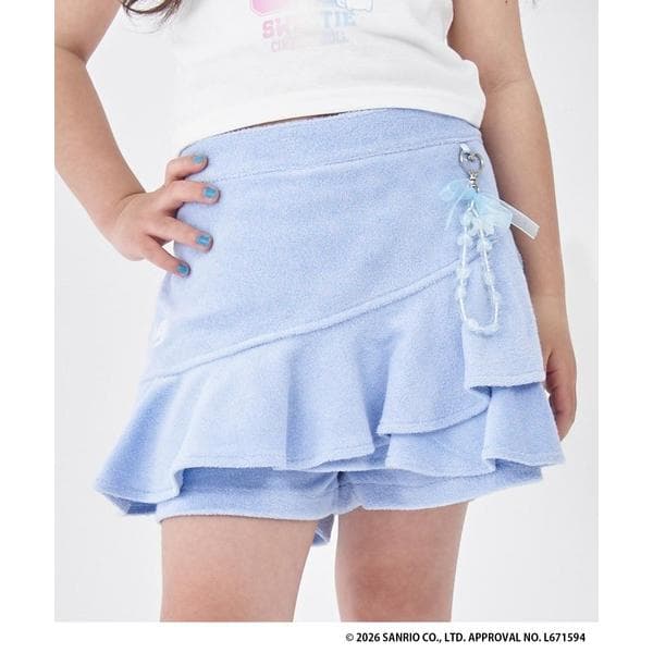 スカート ANAP KIDS × シナモロール・クロミ パイルフリルスカート チャーム付 キッズ 子供服 女の子
