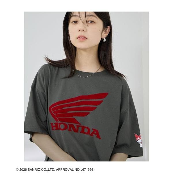 tシャツ 半袖 「HONDA×Sanrio」クロミコラボ オーバーサイズ Tシャツ レディース