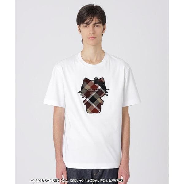 tシャツ 「ハローキティコラボ」クレストブリッジチェックシルエットキティTシャツ メンズ