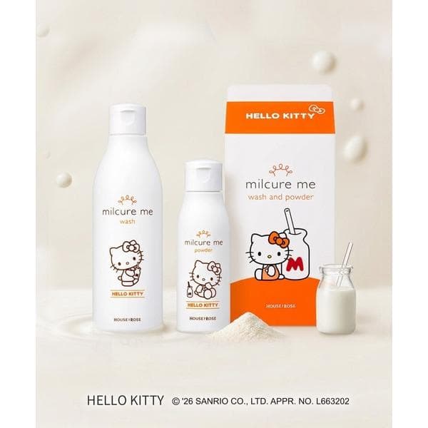 洗顔料 ハローキティ ミルキュア ミー ウォッシュ&パウダー KT 〈液体&粉〉 混ぜ合わせて使う 泡が立たない 洗顔…