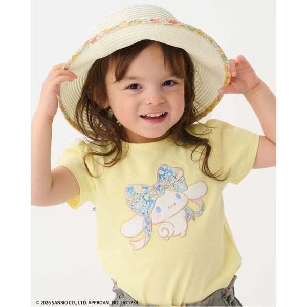 tシャツ 「シナモロール/クロミ」リバティアップリケAラインTシャツ キッズ 子供服 女の子