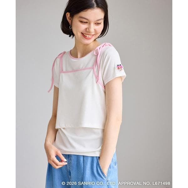 tシャツ 半袖 「サンリオキャラクターズ×ROPE' PICNIC」日焼けデザイン キャミソールレイヤードTシャツ…