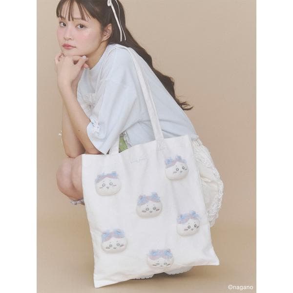 トートバッグ ハチワレのリボントート レディース