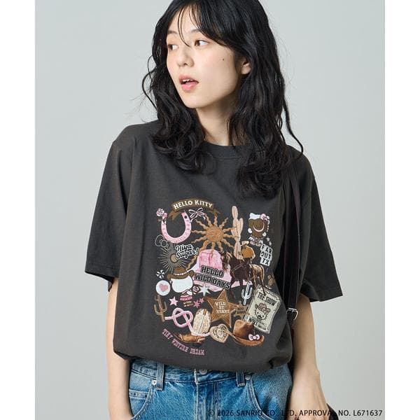 tシャツ 半袖 SANRIO/サンリオ ”HELLO KITTY' Giddy Upコラージュ…