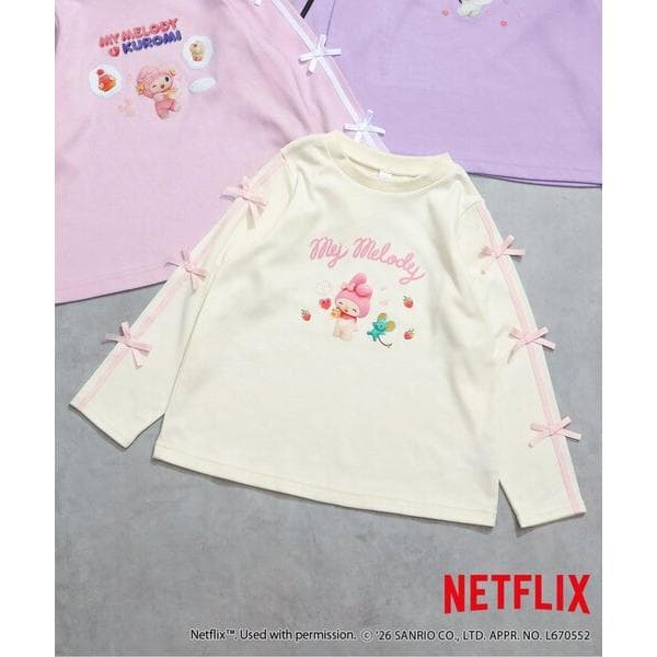 tシャツ 「マイメロディ&クロミ」 NETFLIX MYMELODY&KUROMI 転写Tシャツ キッズ 子供服 女の子