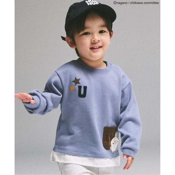 tシャツ 「アニメちいかわ」星ロゴアップリケポケットTシャツ キッズ 子供服 男の子 女の子
