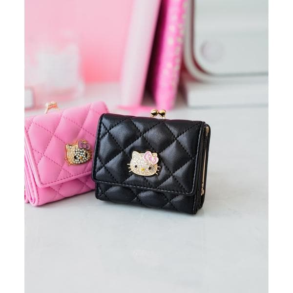 財布 「HELLO KITTY/ハローキティ」 QUILTING チャーム付き口金ミニウォレット レディース