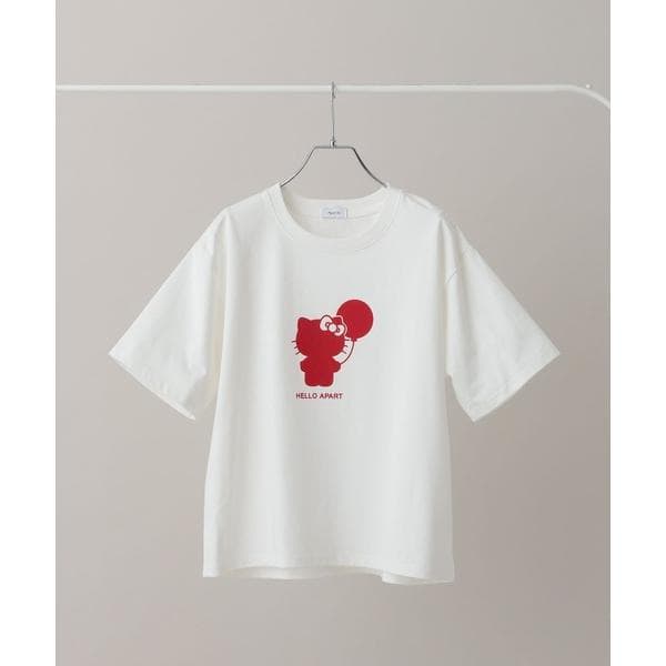 tシャツ 半袖 「ハローキティ」フロッキープリントTシャツ レディース