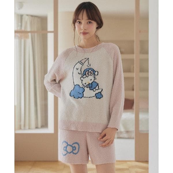 パジャマ ルームウェア 「sanrio characters」ハローキティ/ましゅまろニットラグランプルオーバー(上下別…