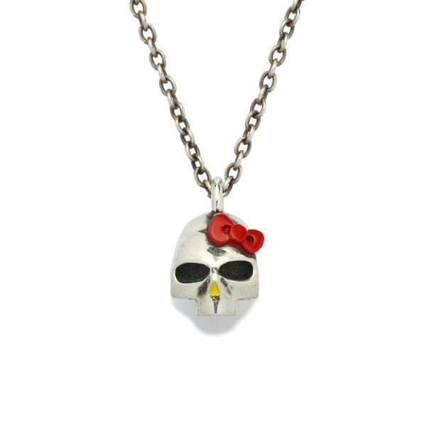 ネックレス HELLO KITTY/ハローキティ スカル ネックレス シルバー925 メンズ レディース メンズ…
