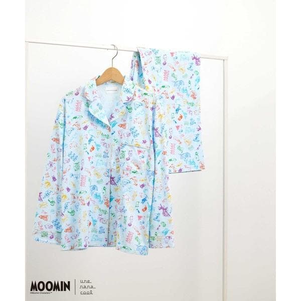 パジャマ ルームウェア 「ムーミンコラボ」MOOMIN × une nana cool 綿100% 開襟パジャマ…