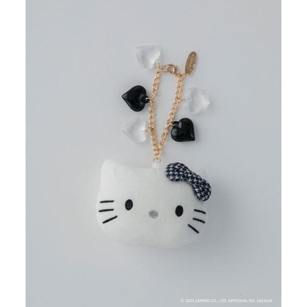 キーホルダー 「HELLO KITTY」モノトーンハローキティぬいぐるみバッグチャーム